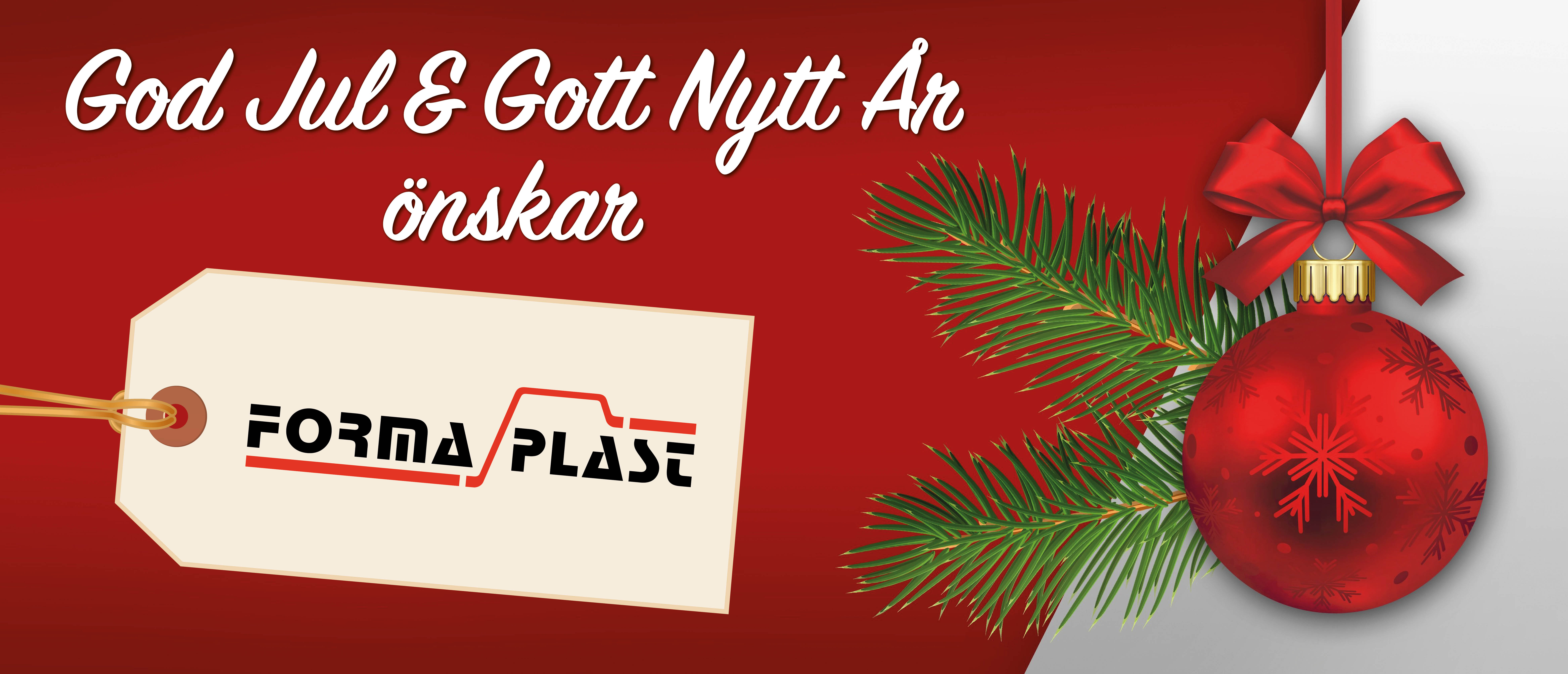 Vi önskar alla en God Jul & Gott Nytt År Forma Plast Vakuumformning